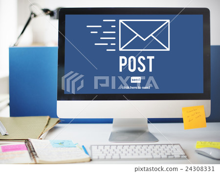 Post Mail Correspondence Online Message Communication Concept 24308331
