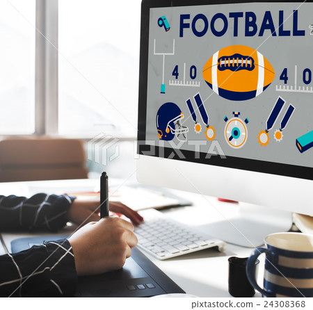 Football Game Ball Play Sports Graphics Concept 24308368