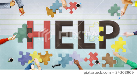 Help Helping Supporting Service Concept 24308909