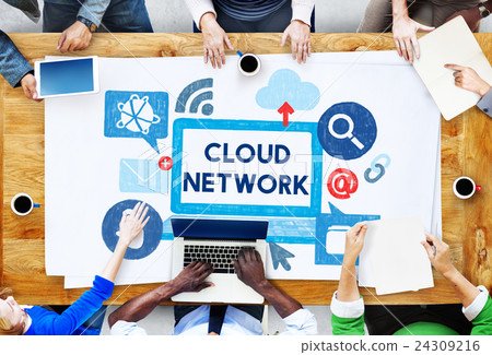 Cloud Network Dara Information Storage Sharing Technology Concept Cloud Network Dara Information Storage Sharing Technology Concept 24309216
