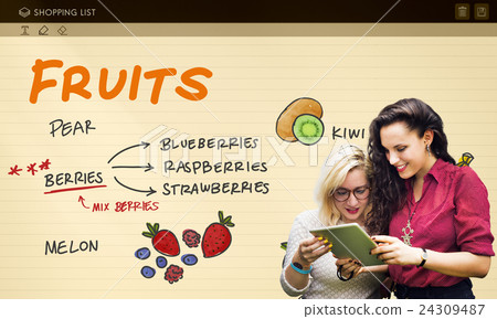 Fruits Berries Healthy Shopping List Concept 24309487
