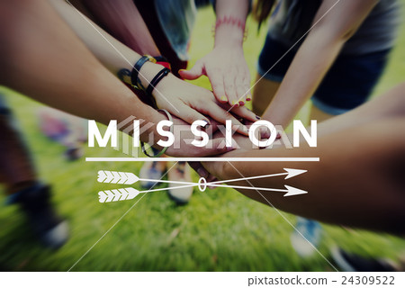 Mission Teamwork Spirit Target Goals Concept Mission Teamwork Spirit Target Goals Concept 24309522