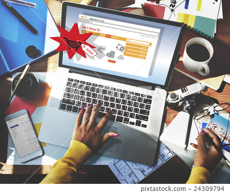 Online Shopping Marketing Sale Promotion Concept Online Shopping Marketing Sale Promotion Concept 24309794
