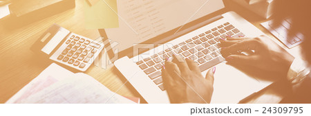 Businessman Using Laptop Working Thinking Concept Businessman Using Laptop Working Thinking Concept 24309795
