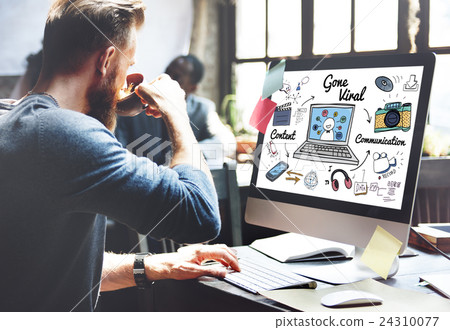 Gone Viral Cyber MultiMedia Internet Technology Concept Gone Viral Cyber MultiMedia Internet Technology Concept 24310077