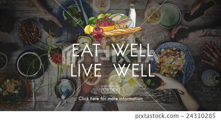 Eat Well Live Well Nutrition Organic Healthy Concept Eat Well Live Well Nutrition Organic Healthy Concept 24310285