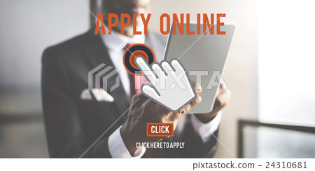Apply Here Online Application Recruitment Employment Concept 24310681