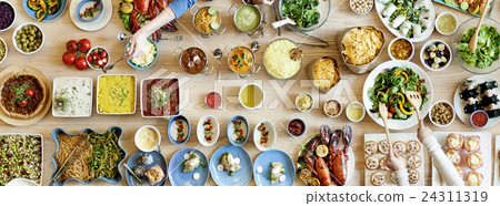 Brunch Choice Crowd Dining Food Options Eating Concept Brunch Choice Crowd Dining Food Options Eating Concept 24311319