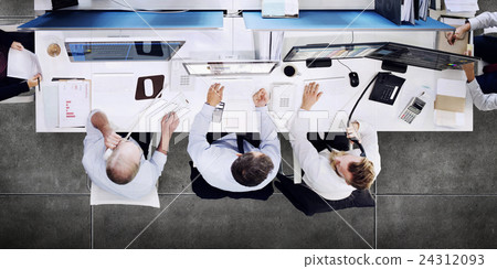 Analysis Aerial View Business Team Wireless Work Concept Analysis Aerial View Business Team Wireless Work Concept 24312093