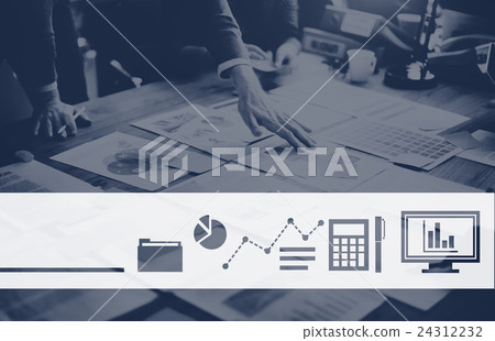 Business Icons Progress Report Concept Business Icons Progress Report Concept 24312232