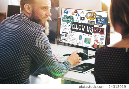 Follow us Social Media Connection Followers Concept 24312919