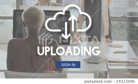 Uploading Upload Data Download Information Concept 24313096