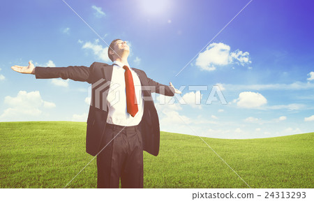 Businessman Relaxation on the Hill Concept Businessman Relaxation on the Hill Concept 24313293
