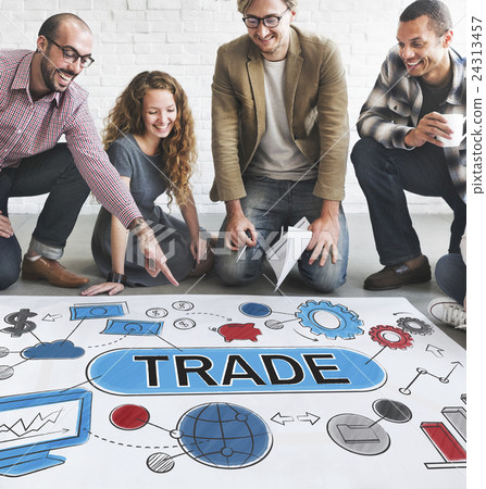 Trade Swap Deal Exchange Merchandise Commerce Concept Trade Swap Deal Exchange Merchandise Commerce Concept 24313457