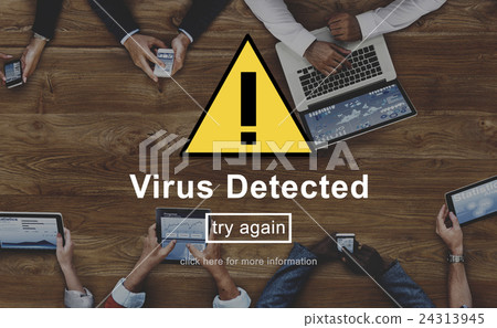 Virus Detected Protection Security Spyware Malware Concept Virus Detected Protection Security Spyware Malware Concept 24313945
