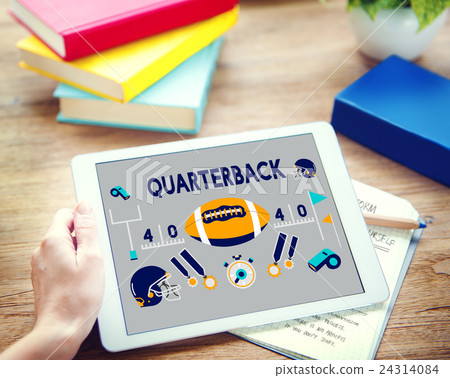 Play Quarterback Rugby American Football Concept 24314084