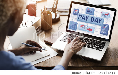 Pay Day Salary Income Paycheck Wages Payments Concept 24314243