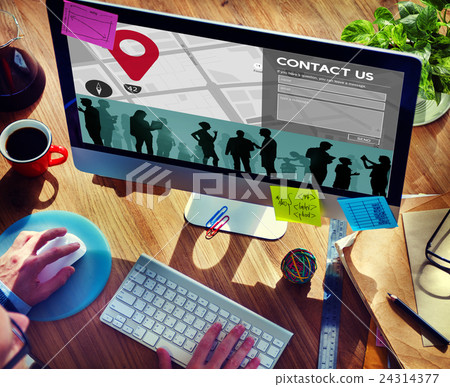 Contact Us Communication Customer Service Address Concept 24314377
