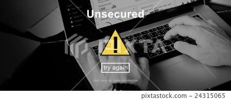 Unsecured Danger Warning Risk Management Security System Concept 24315065