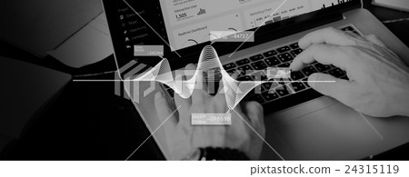 Businessman Using Laptop Working Graphic Concept Businessman Using Laptop Working Graphic Concept 24315119