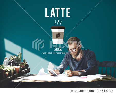 Latte Coffee Milk Foam Froth Caffeine Beverage Concept Latte Coffee Milk Foam Froth Caffeine Beverage Concept 24315248