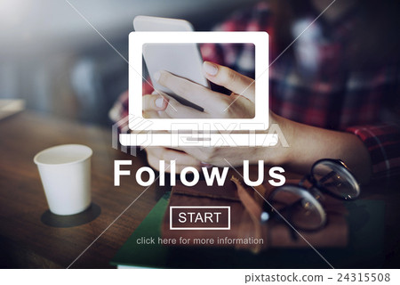 Follow us Technology Social Media Digital Concept 24315508