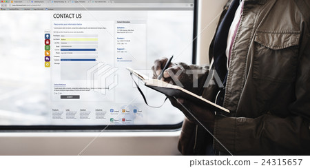 Contact Us Form Digital Web Page Concept 24315657