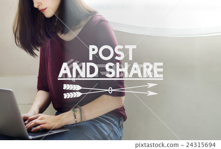 Post and Share Social Networking Technology Concept Post and Share Social Networking Technology Concept 24315694