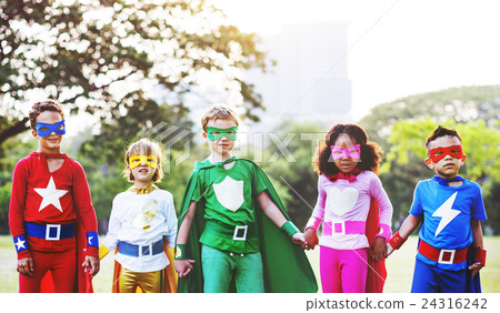 Superhero Kids Aspiration Imagination Playful Fun Concept Superhero Kids Aspiration Imagination Playful Fun Concept 24316242