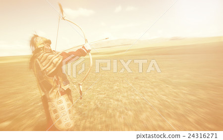 Full Armored Archer Aiming To Shoot Concept 24316271