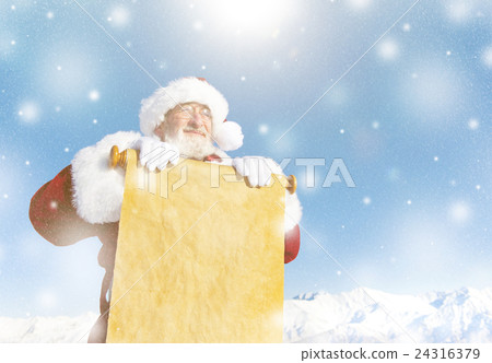 Traditional Santa Claus with a Paper Scroll 24316379