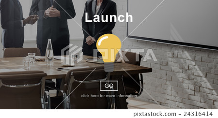 Launch Start Begin Light Bulb Icon Concept 24316414