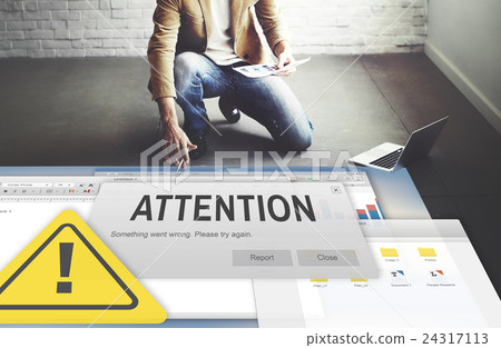 Attention Alert Connection Interrupted Warning Concept 24317113