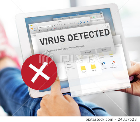 Unsecured Virus Detected Hack Unsafe Concept 24317528