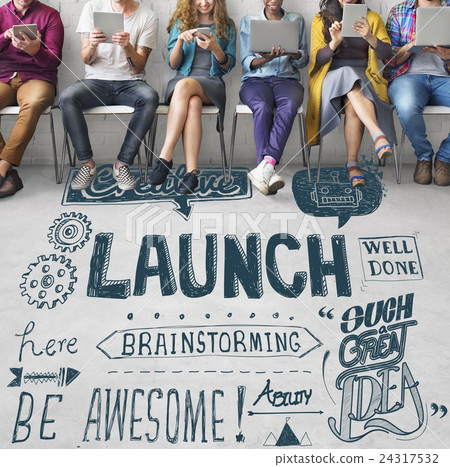 Launch Start up Creative Brainstorming Concept Launch Start up Creative Brainstorming Concept 24317532