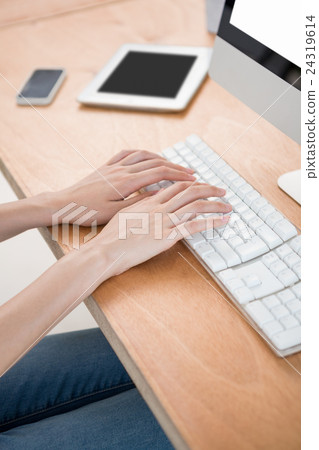 Hipster woman using a computer 24319614