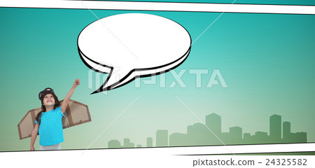 Composite image of cute girl pretending to be pilot Composite image of cute girl pretending to be pilot 24325582