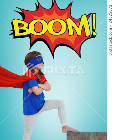 Composite image of girl dressed as superhero 24325672