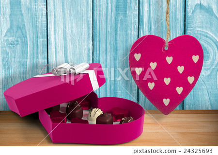 Composite image of cute heart decoration 24325693