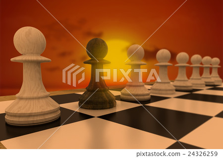 Composite image of black pawn defecting to white side 24326259