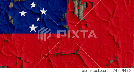 Cracked wall of Samoa flag closeup texture background (High resolution 3D CG rendering ∕ coloring illustration) Cracked wall of Samoa flag closeup texture background (High resolution 3D CG rendering ∕ coloring illustration) 24329430