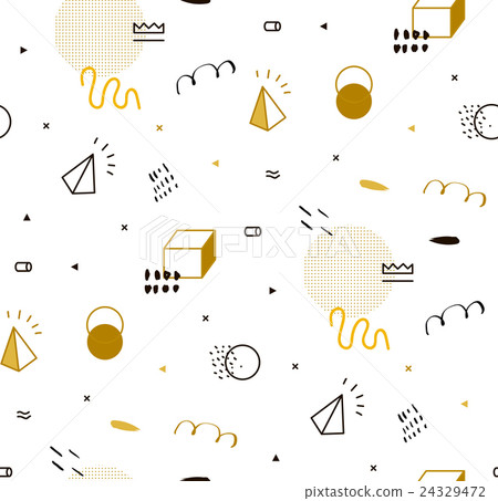 Seamless geometric pattern in Memphis style - Stock Illustration ...