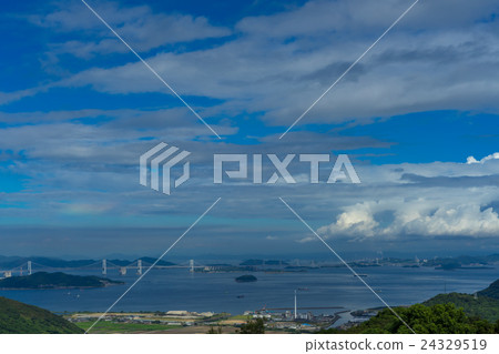 Summer cloud and Seto Ohashi bridge 24329519