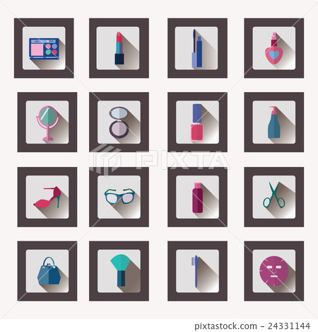 Icon Set of Cosmetics, Make Up and Beauty objects 24331144