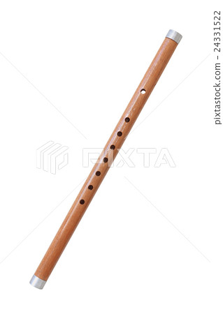 Wooden reed pipe or whistle isolated on white Wooden reed pipe or whistle isolated on white 24331522