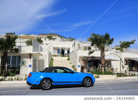 Okinawa Tomigusuku Umikaji Terrace and Blue Car 24334005