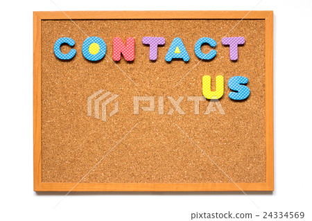 Wording contact us in cork board Wording contact us in cork board 24334569