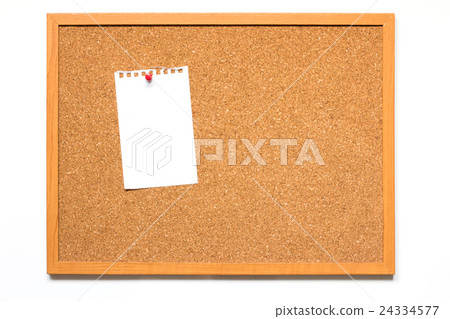 Corkboard with paper placed on white background Corkboard with paper placed on white background 24334577