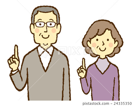 Middle-aged couple's pointing Middle-aged couple's pointing 24335350