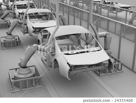 Image of automobile assembly plant of background clay shading Image of automobile assembly plant of background clay shading 24335408